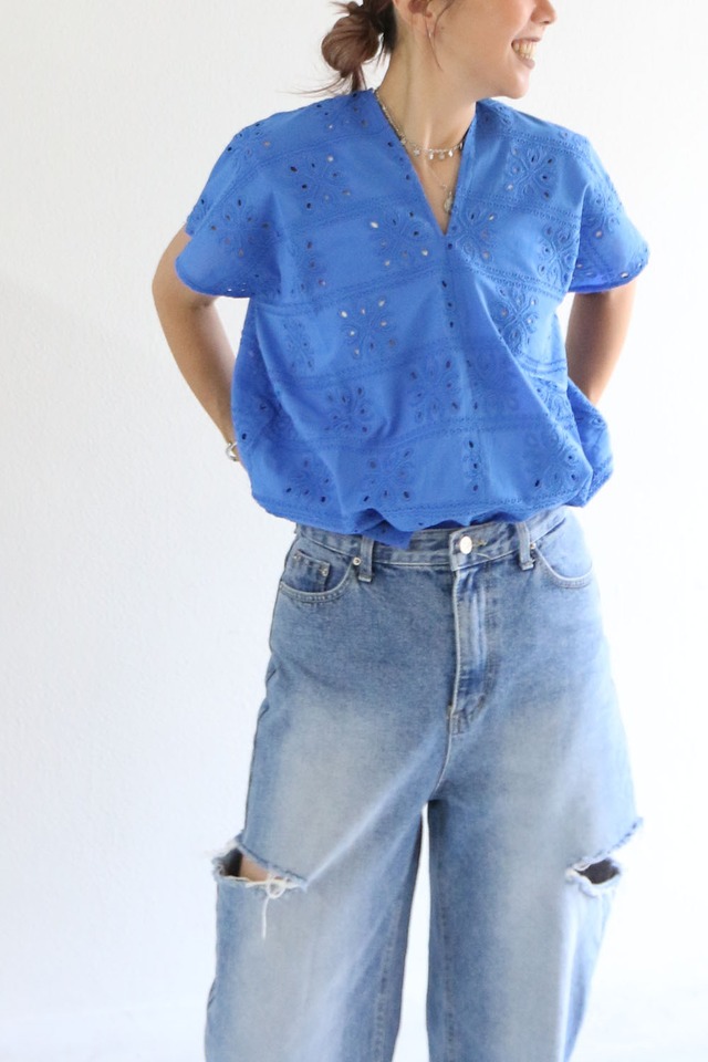 刺繍ボックストップス/ EMBROIDERU BOX TOP(26S32004H)