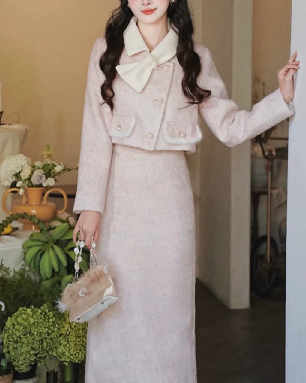 パールエレガントソフトシャギーセットアップ 25W08186