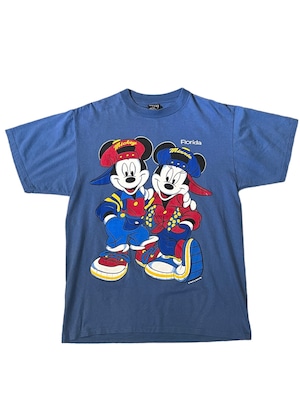90s "Mickey & Minnie" Florida Disney T-shirt【北口店】ミッキー ディズニー Tee Tシャツ