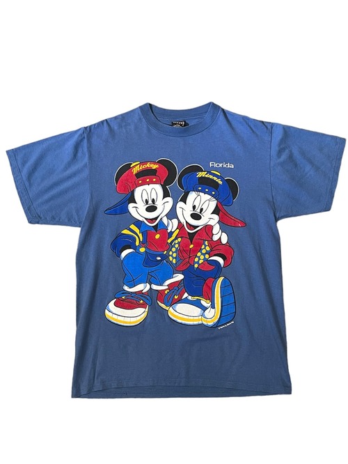 90s "Mickey & Minnie" Florida Disney T-shirt【北口店】ミッキー ディズニー Tee Tシャツ