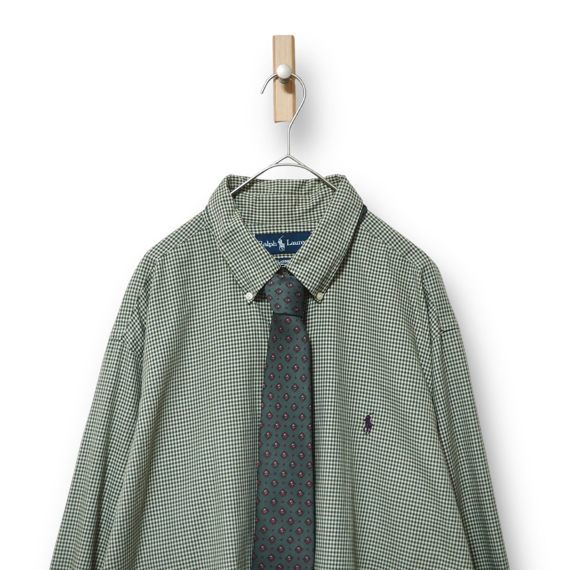 【RALPH LAUREN】長袖デザインシャツ+ネクタイ