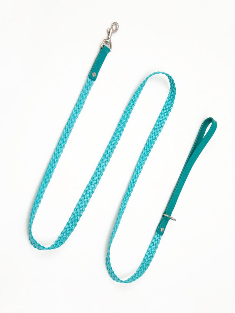 予約【orolo】rolo weaving leash (peacock green)