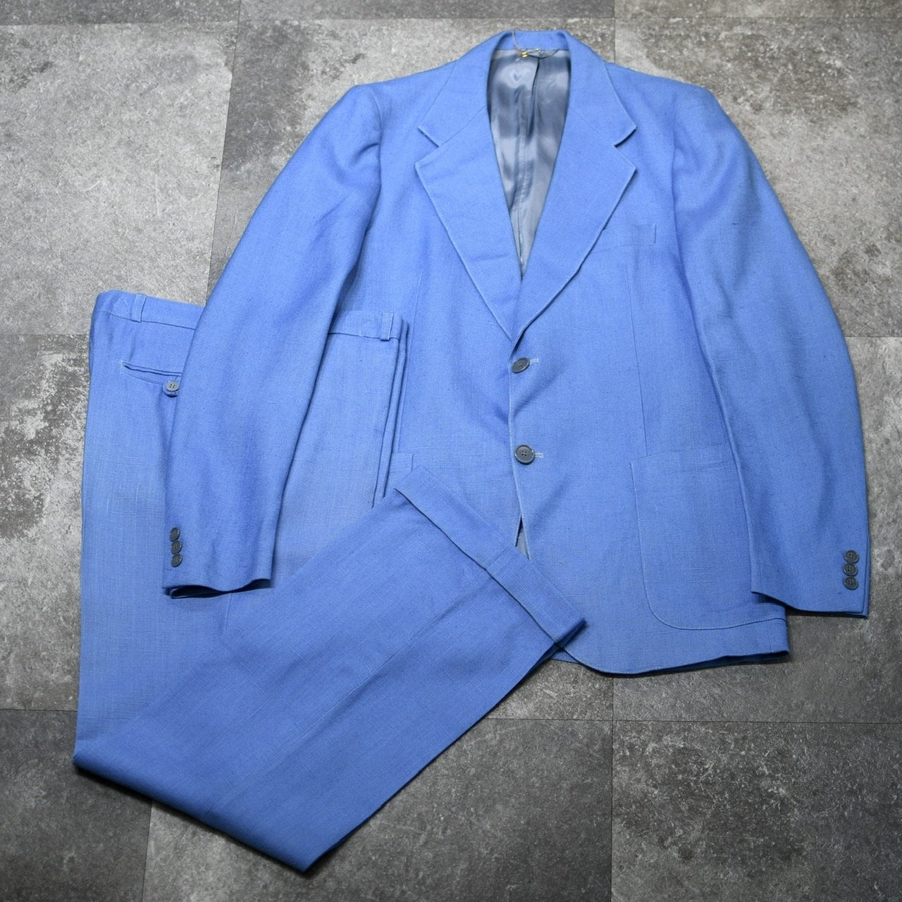 70's rayon set up light blue