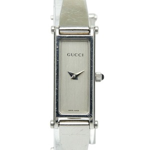 グッチ 腕時計 バングルウォッチ 1500L クオーツ シルバー文字盤 ステンレススチール レディース GUCCI 【中古】