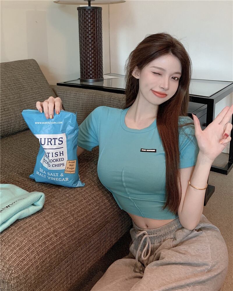 Tシャツ サマーショートブルートップス 夏物 ピュア ブラックストロベリース50439281277