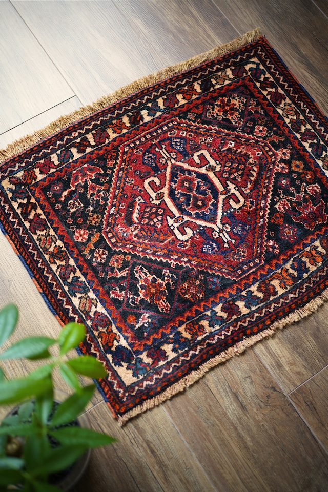 【579-B】Semi Antique Persian Khamseh rug 1960's