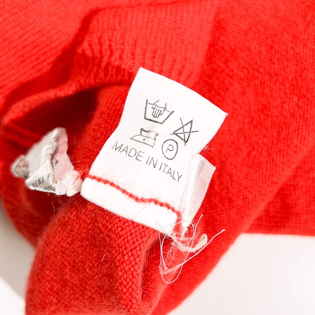 カシミヤ100% イタリア製 エルミーユ ニット カーディガン 42 /オレンジ 朱色系 レディース