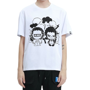 SALE 送料無料 【HIPANDA ハイパンダ】メンズ BROプリント Tシャツ MEN'S BRO PRINT SHORT SLEEVED T-SHIRT / WHITE・BLACK