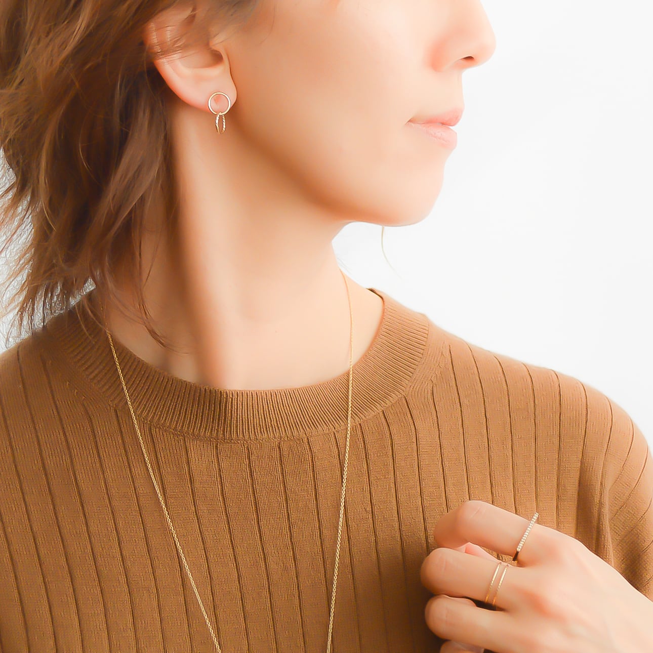 Double Ring pierces gold n456 | naotjewelry 身に付けるほどに美しい