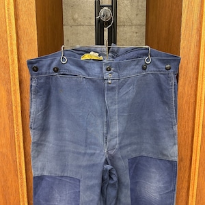 50S FRENCH VINTAGE BLUE COTTON TWILL BACKLEBACK PANT ⑧