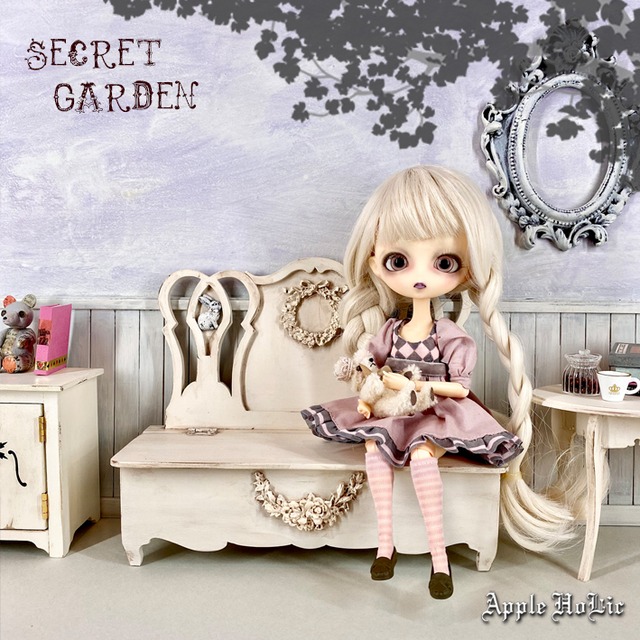 ストレージベンチ M　Secret Garden  Cream Storage Bench 秘密の花園 (ミディブライス ruruko ハルモニアブルーム サイズ )