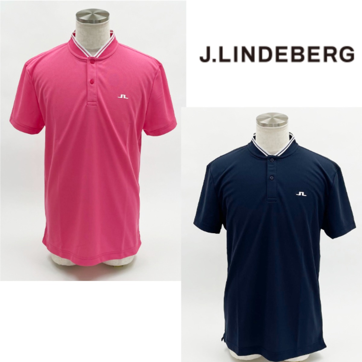 メンズ】 J.LINDBERG Jリンドバーグ ボンバーネックポロ 春夏 吸水速乾 
