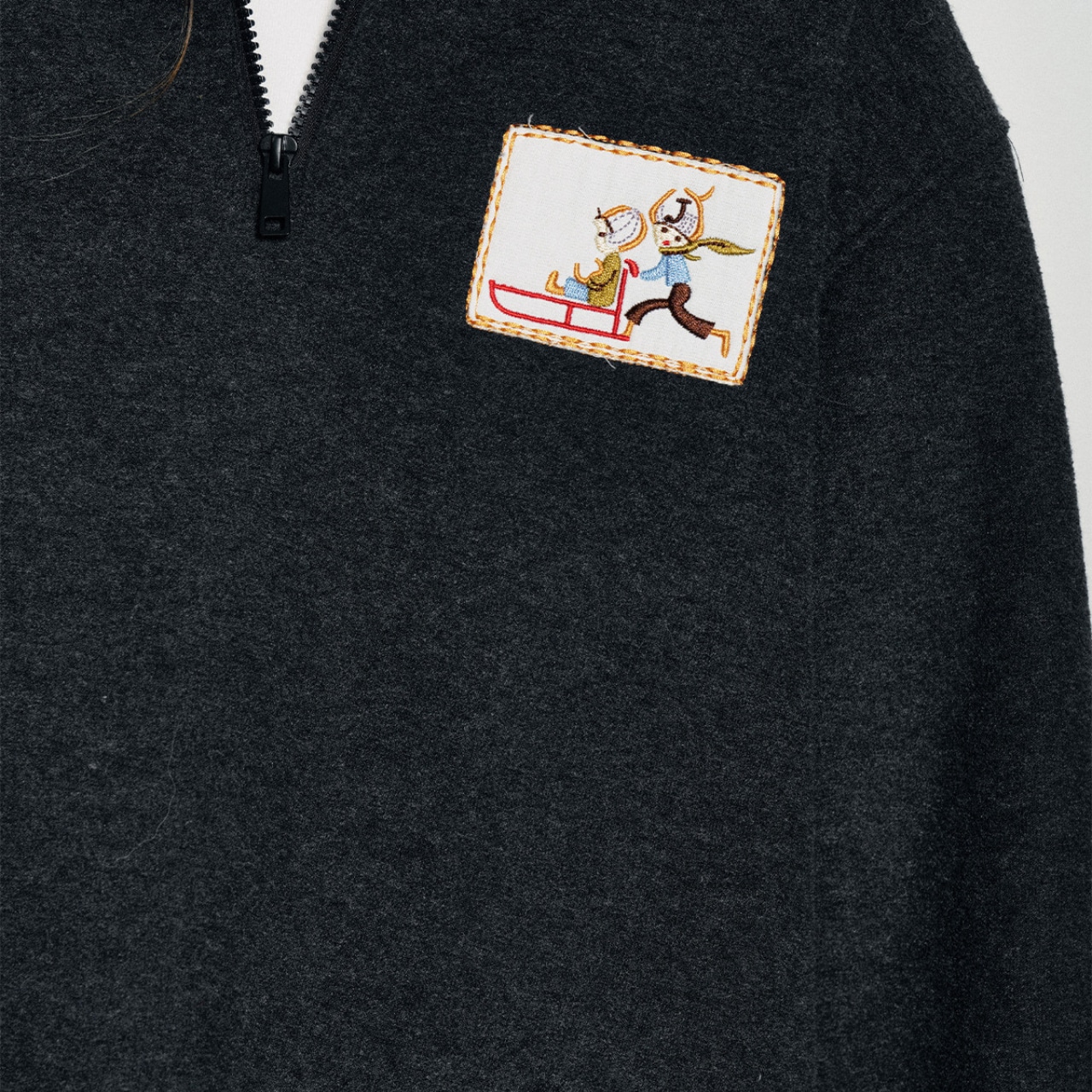 Zip-Up Patch Pocket Sweat tops T4106