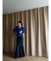 shiny black mermaid maxi skirt-3398-4