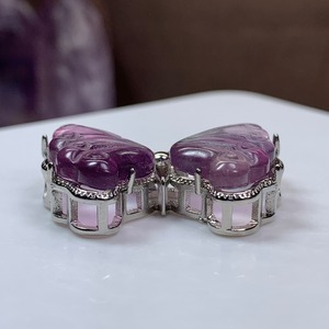 1.フローライト蝶々・横貫通穴☆パーツ