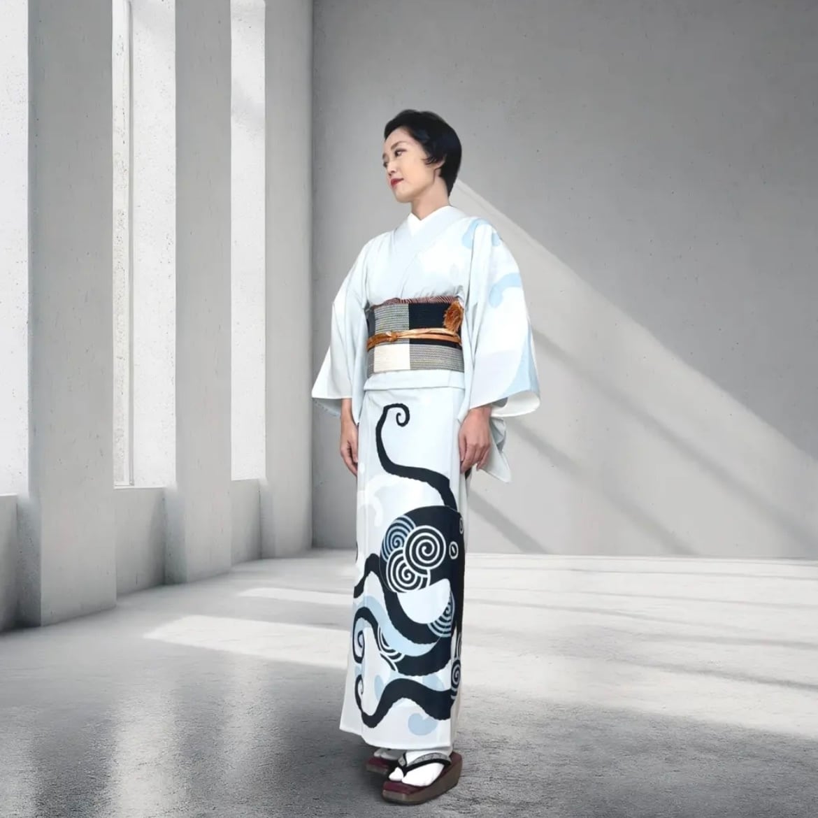 【Lサイズ即納品】some-pri セオα浴衣「大蛸」白鼠