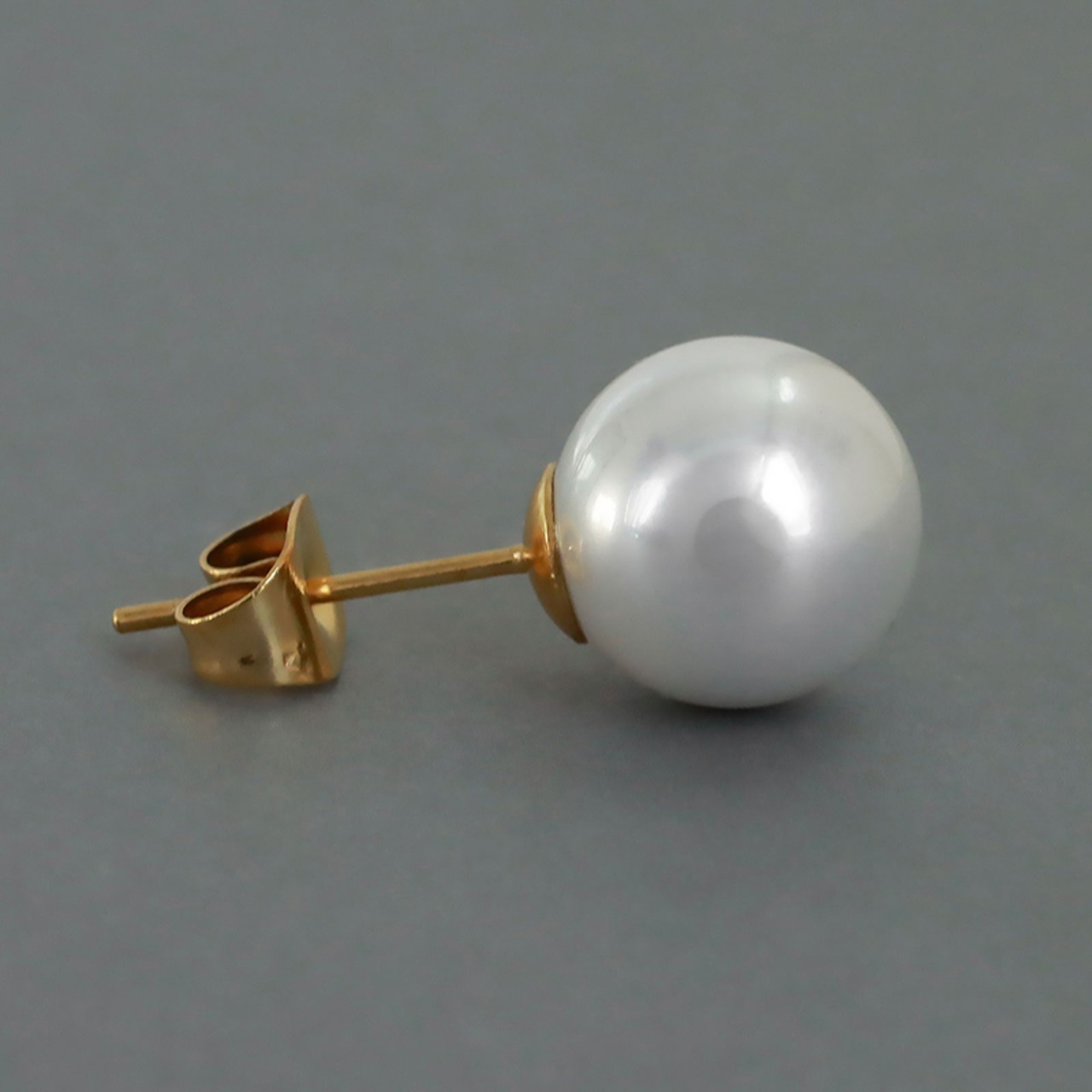 【ネコポス便】ピアス 金属アレルギー対応 一粒パールピアス ステンレス 10mm K18 ピアス パール アクセサリー ジュエリー 人気 流行 トレンド おしゃれ 2465