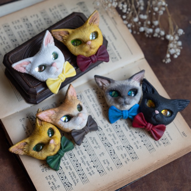 猫のブローチ：ミルクベージュ『作品集セット』