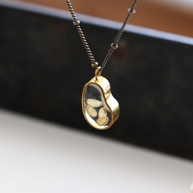 予約販売　お客様のお米でつくります　3～5粒で｜ネックレス｜N116