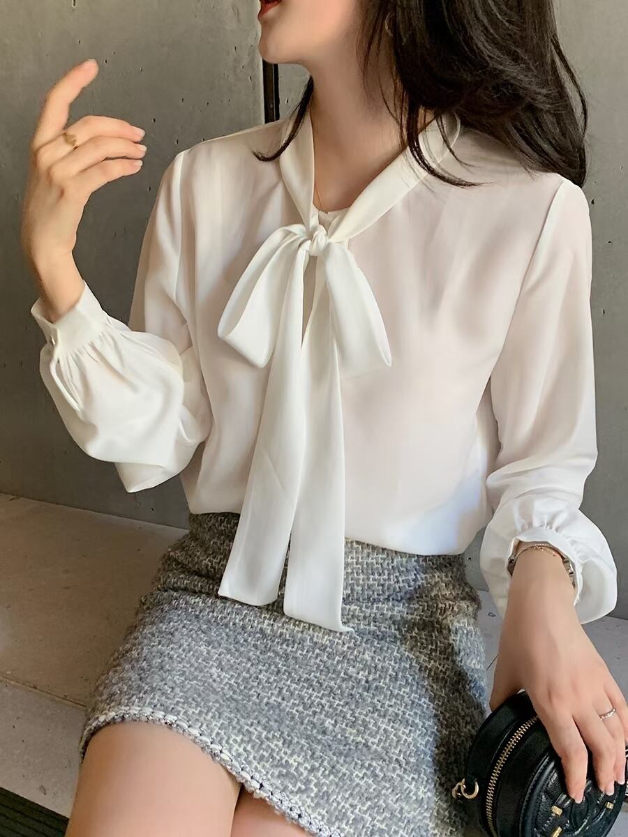 リボンタイブラウス　AJ4Z4039-888