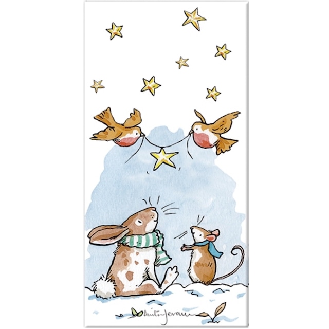 【IHR】バラ売り2枚 ポケットサイズ ペーパーナプキン A STAR FOR YOU ホワイト Anita Jeram