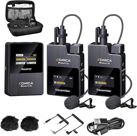 新品未開封　COMICA BoomX-D D2 2.4Gデジタルワイヤレスマイク ワイヤレスピンマイクシステム Comica BoomX-D2 外付けマイク48KHZ