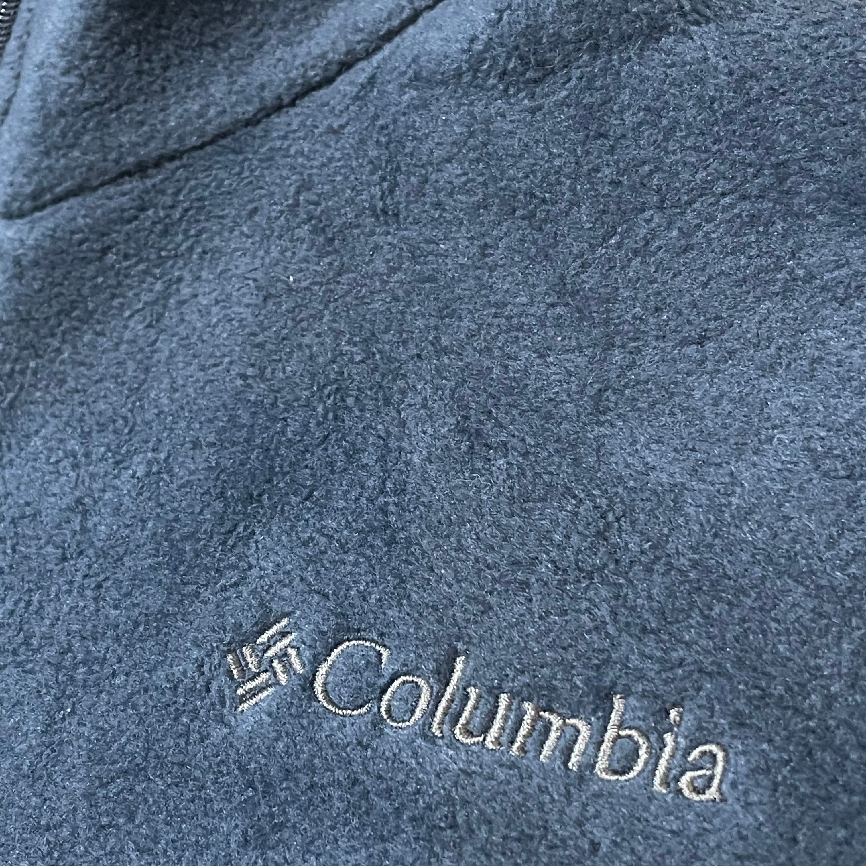 コロンビア　ソフトシェルトラックジャケットロゴ刺繍ブルーXLオーバーサイズ19