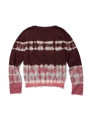 PERVERZE パーバーズ / Dip-dye Check Knit Cardigan / ¥29,700