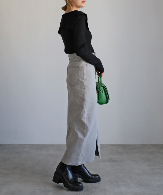 セーラーカラーリブニット