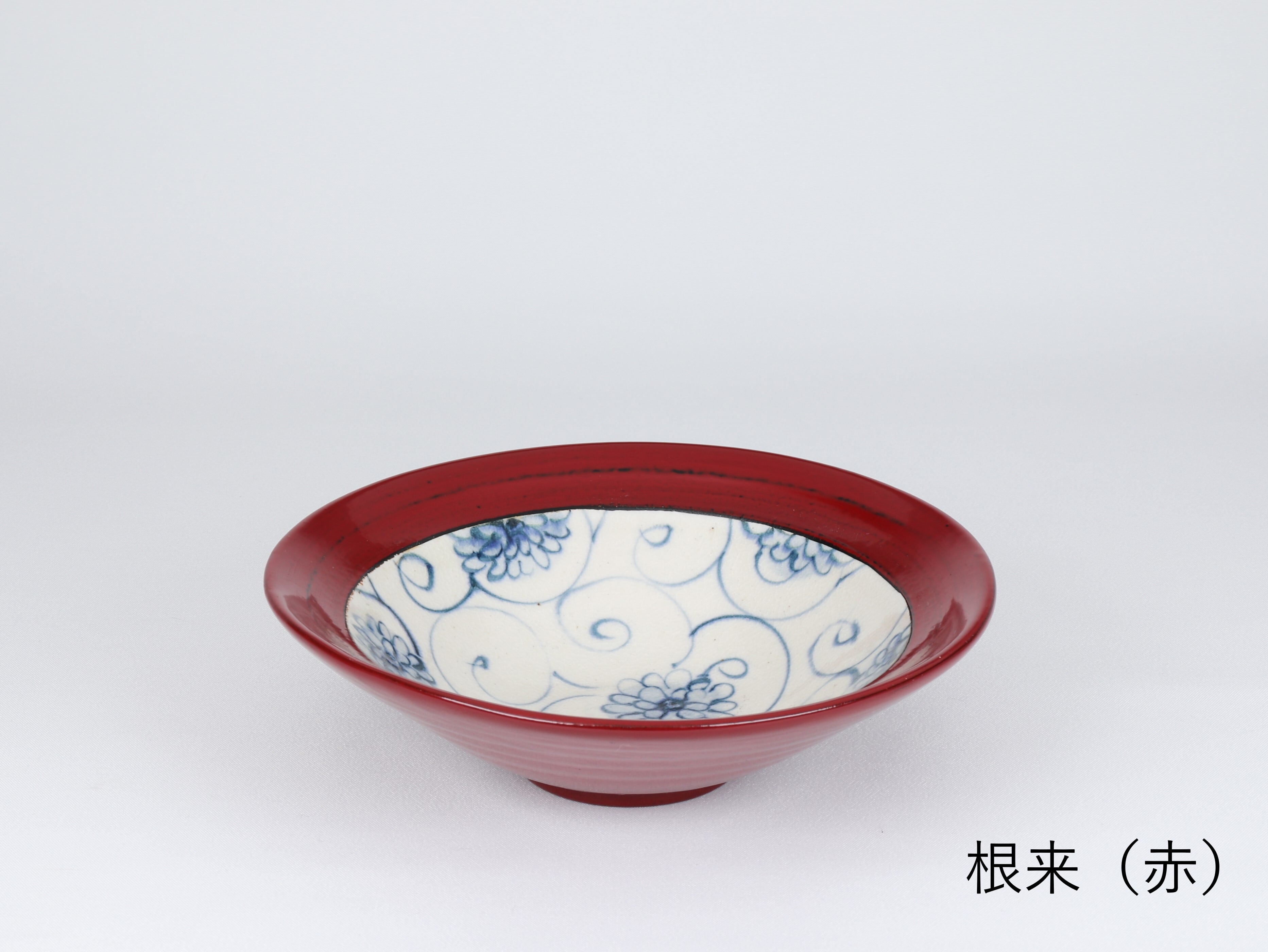 漆陶 リム平型鉢 花唐草 | 宗山窯