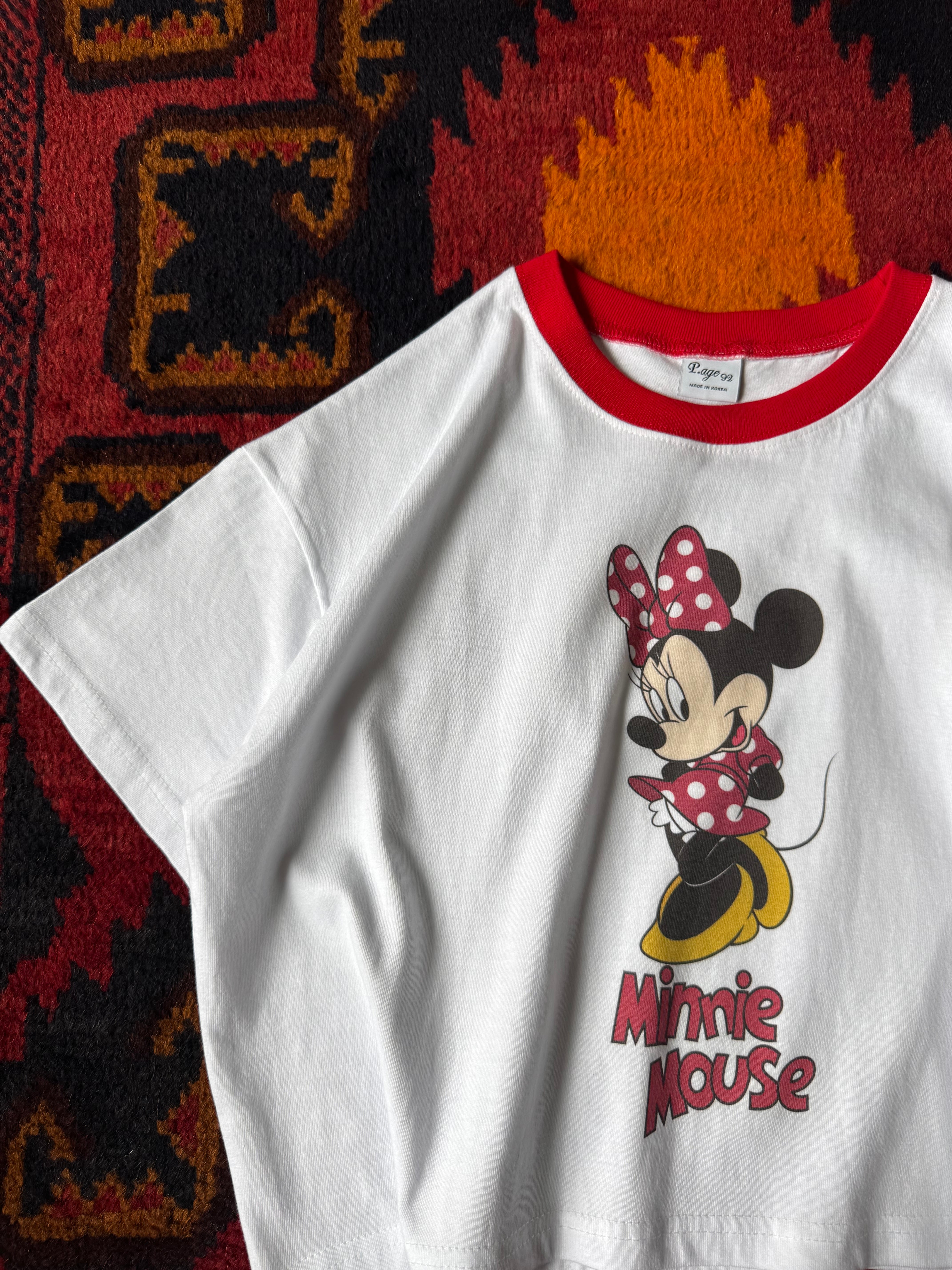 MOM クロップド リンガーMinnie  Tee   1029