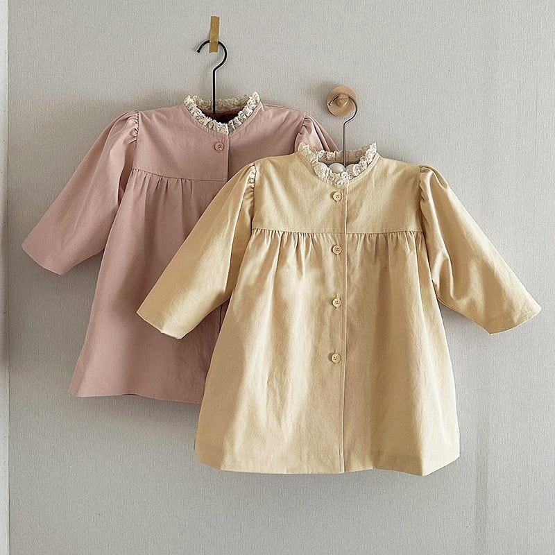 【BABY&KID】無地レースワンピース