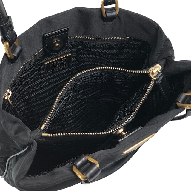 PRADA プラダ トートバッグ ブラック トライアングルロゴ ナイロン vintage ヴィンテージ オールド i7j56x