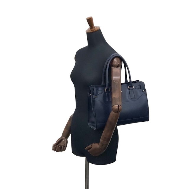 Salvatore Ferragamo サルヴァトーレ フェラガモ ハンドバッグ ネイビー ガンチーニ レザー トートバッグ vintage ヴィンテージ オールド 6faja2
