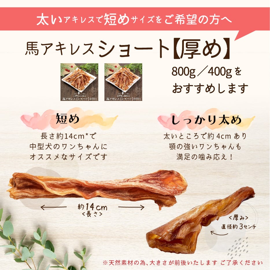 馬アキレス ロング 【厚め】 900g（450g×2） 【国内生産 無添加 無着色