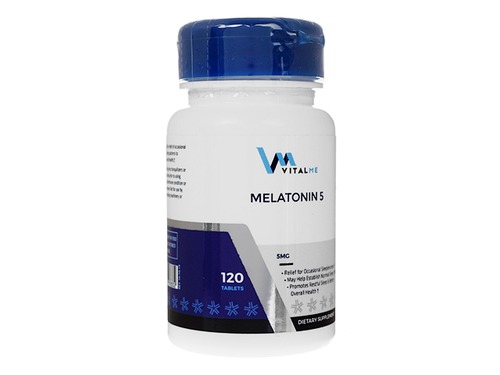 【(バイタルミー) メラトニン 5mg】 1錠に5mgのメラトニンを配合した睡眠の維持に有用なサプリメントです。