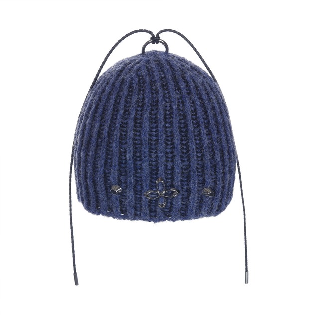 [SURGERY] surgery clover logo double-strap beanie 'blue' 正規品 韓国ブランド 韓国通販 韓国代行 韓国ファッション sur8ery サージェリー 取扱店 日本 店舗