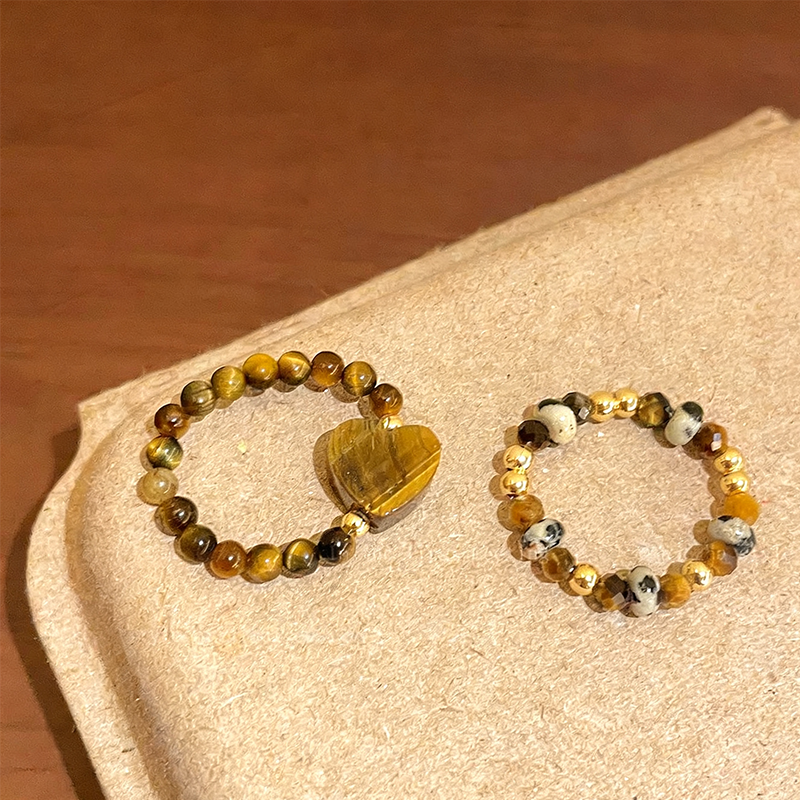 ZJ秋の虎目石リング 2点セット