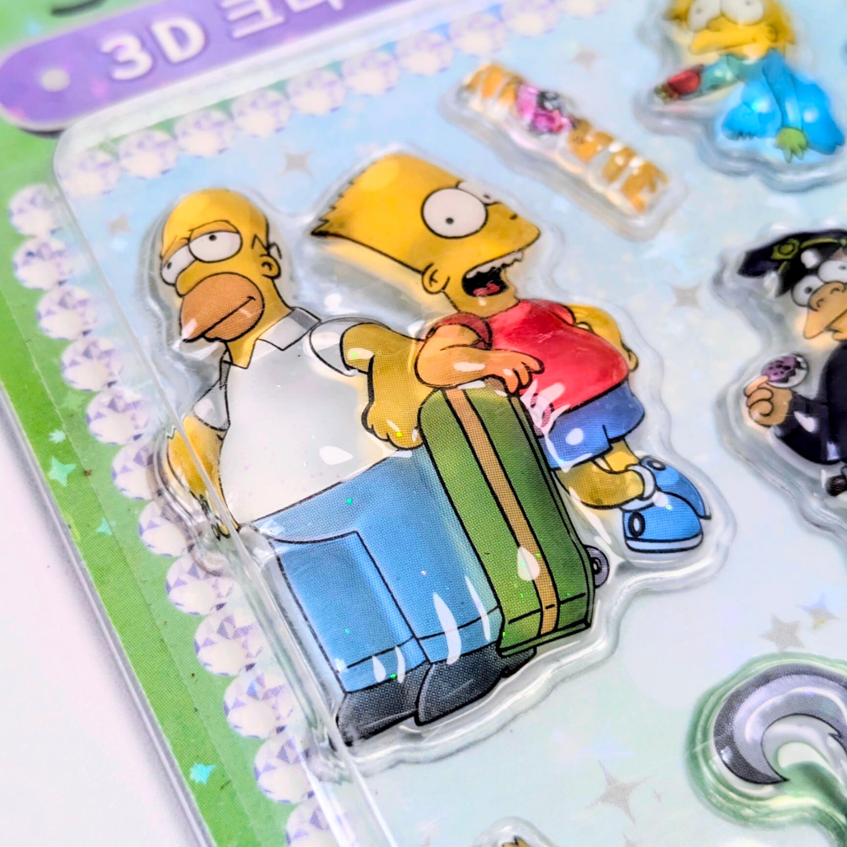 ⚡️Korea exclusive(韓国限定)⚡️【 The Simpsons / シンプソンズ 】3Dクリスタルステッカー ver.2 / ぷくぷく?シール / STICKER(ステッカー) / 立体ステッカー 〚アメリカン雑貨 アメトイ〛