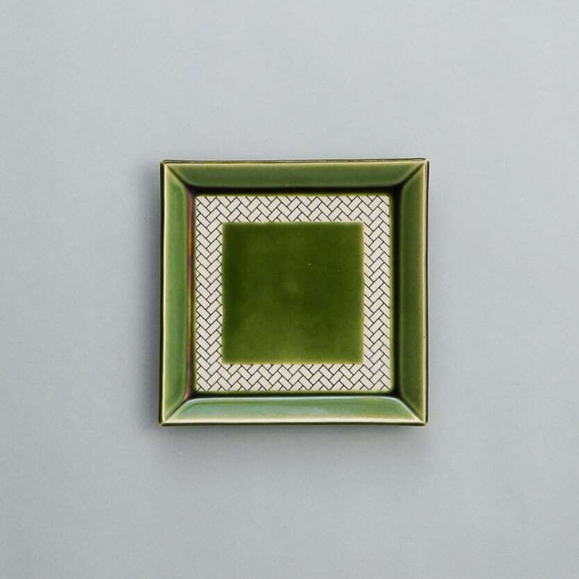 織部格子角皿（中） | 曽根窯