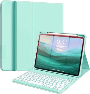 【努力特価】iPad Pro 13インチ キーボードケース M4 (2024専用、第7世代) 上側ペンシルホルダー付き 丸型キー iPad pro 13 m4 キーボード カバー マグネット 分離式 軽量 薄型 女性向け かわいい ビジネス 学生ミント
