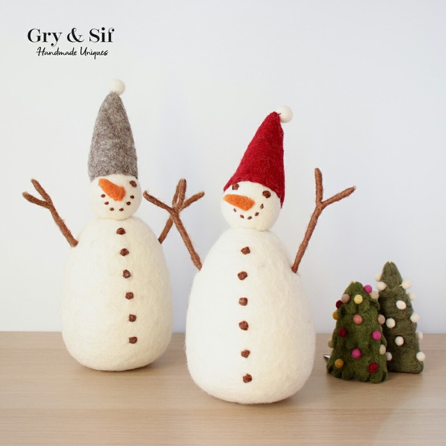 Gry＆Sif （ グライアンドシフ ） Big オブジェ スノーマン【 フェルト フェアトレード認証 クリスマス 飾り ゆきだるま インテリア 】