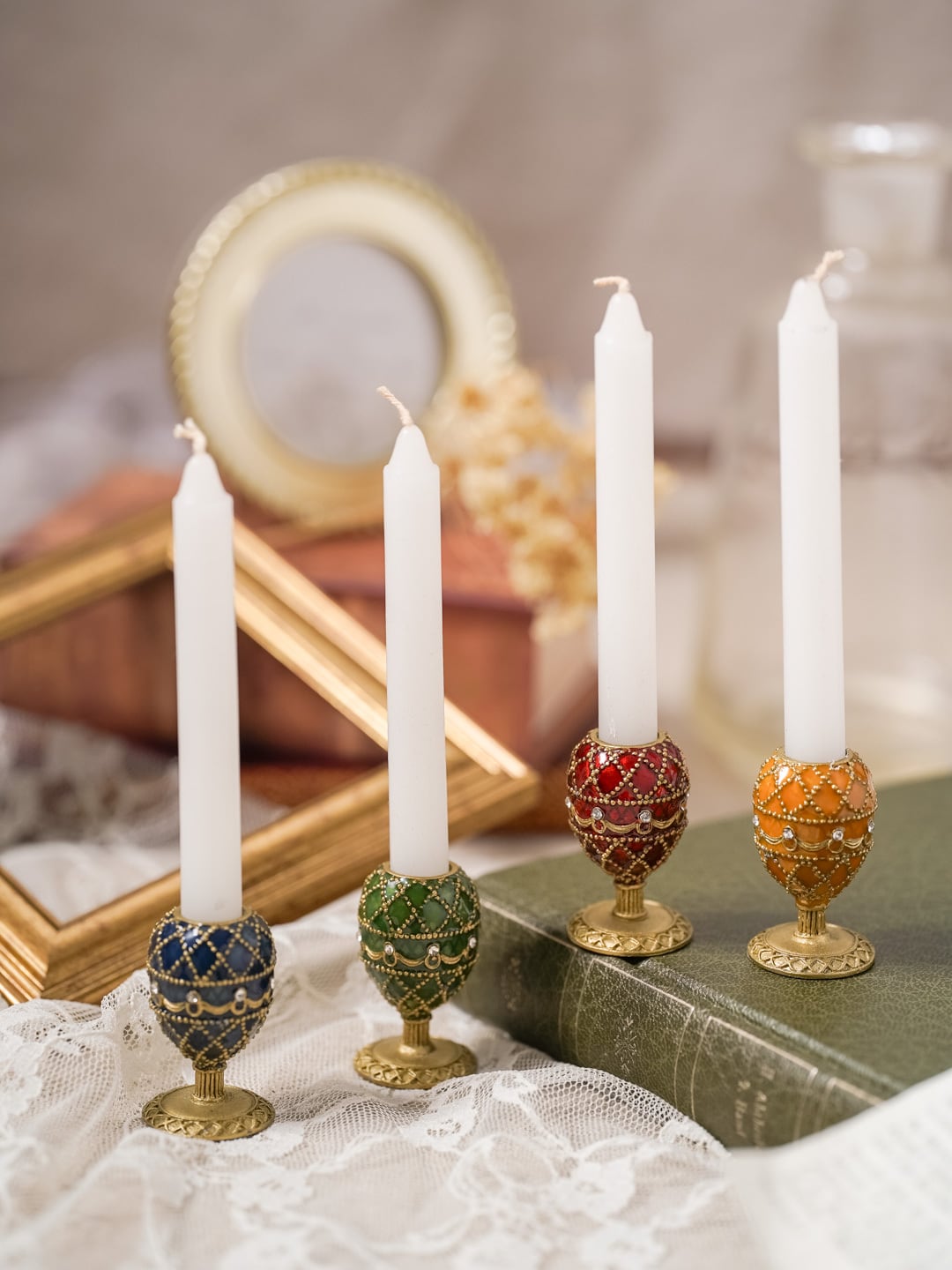 Faberge Collection: Candle Holder Blue | flemington