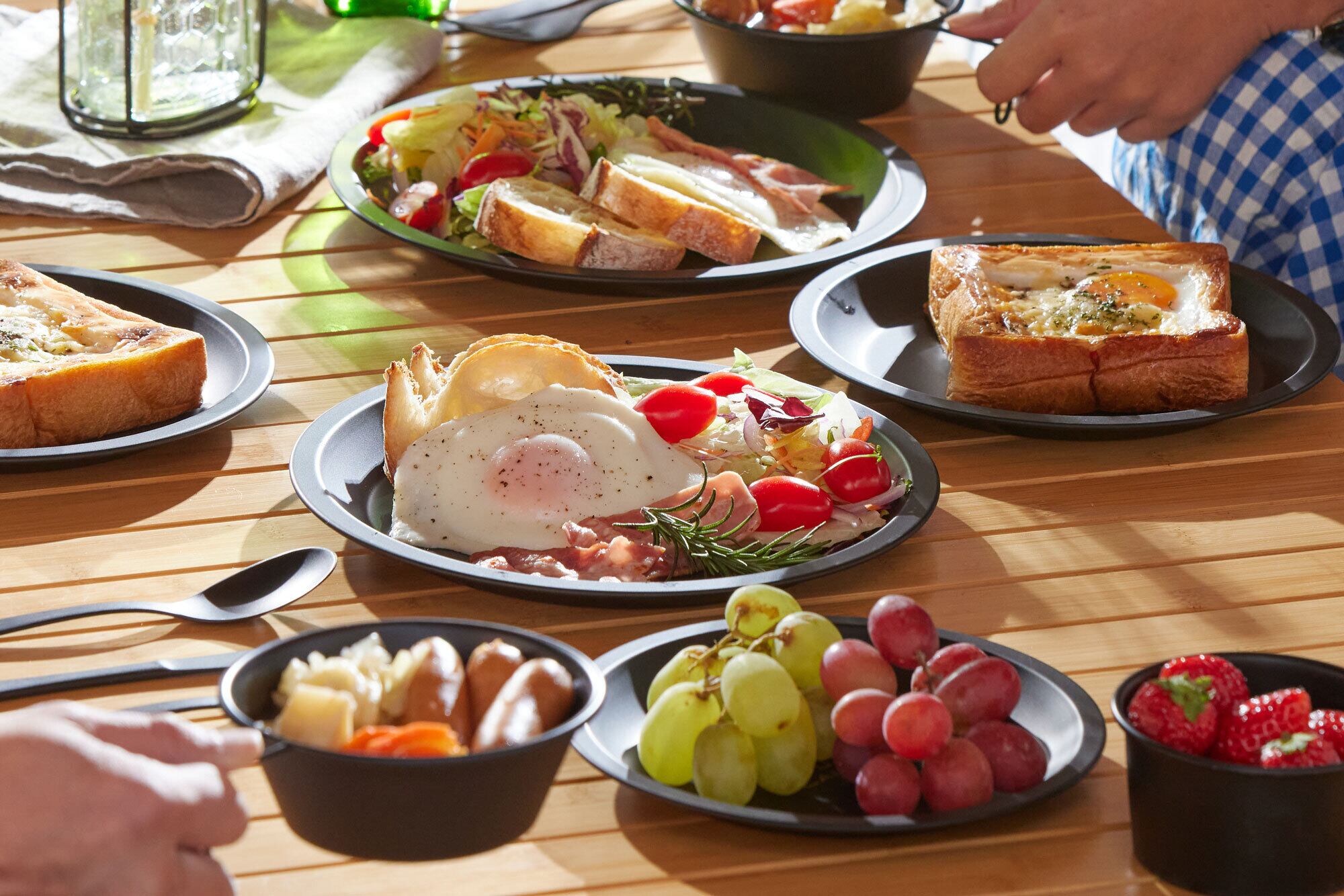 スタッキングテーブルウェアセット ブラック（TW-040BK） | アウトドア