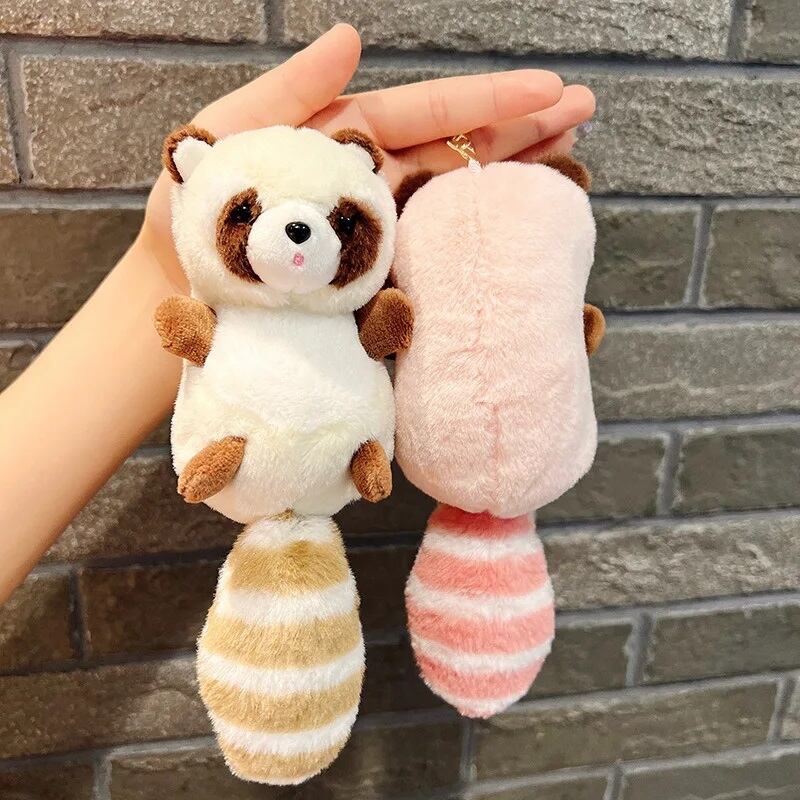 □ふわふわ♪アライグマちゃん☆キーリング♪キーホルダー☆ぬいぐるみ