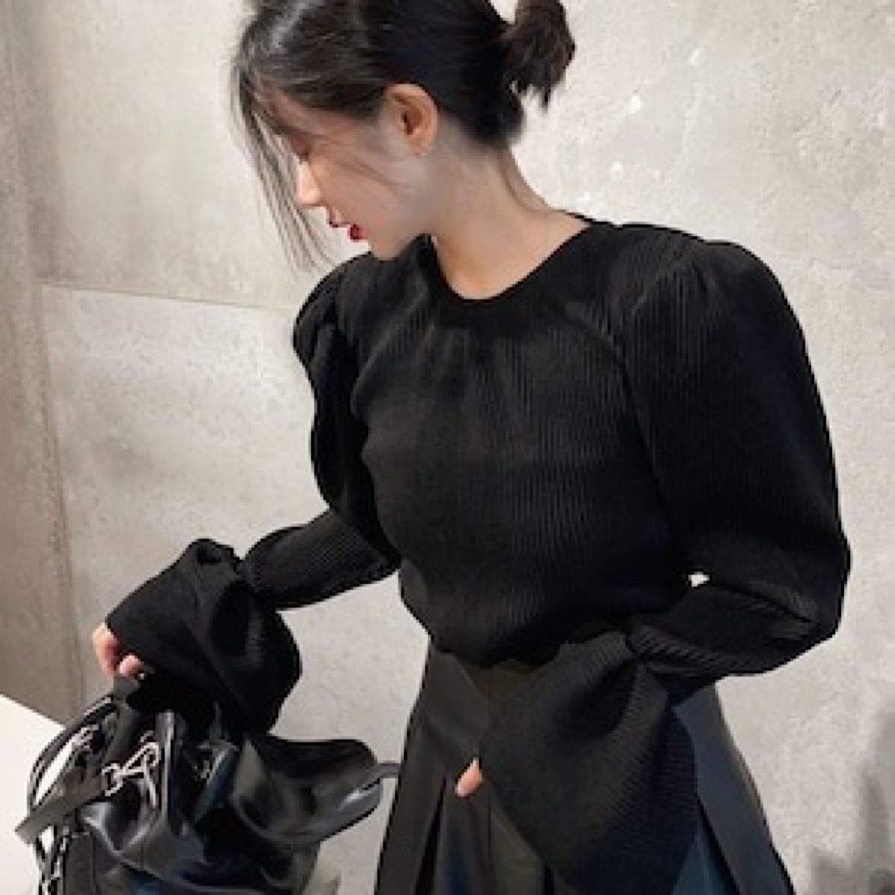 可愛いフリル袖 ニットトップス YH8071