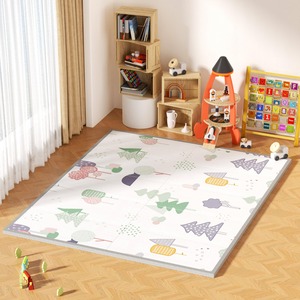 【在庫のみ】プレイマット 赤ちゃん 折りたたみ 200×180×2cm 厚手 安全検査済み ベビーマット 防水 防音 ベビープレイマット 滑り止め おしゃれ ベビー 出産祝い 一枚入り (200×180×2cm Tree + Cloud)