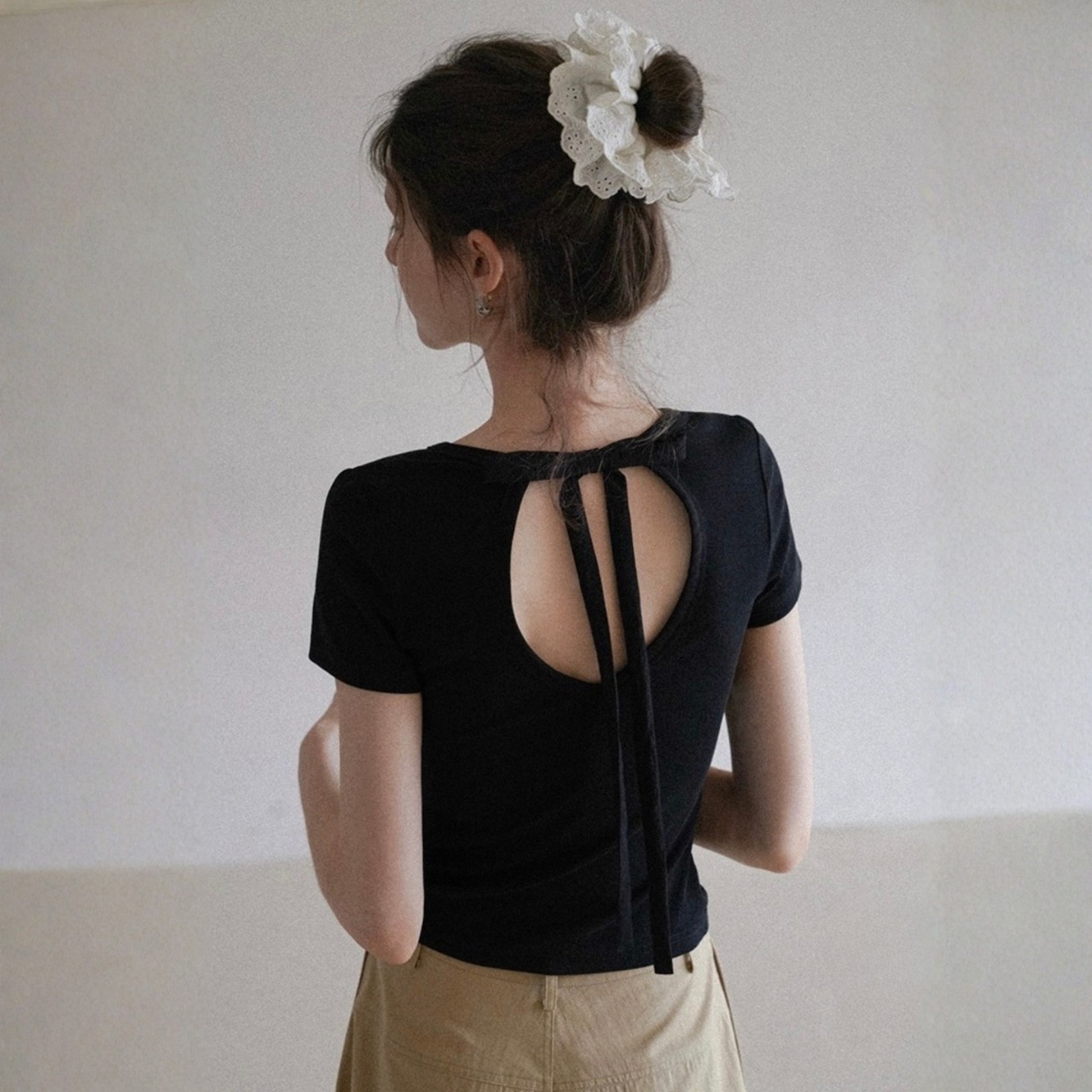 Clé Back Ribbon Tee F0648