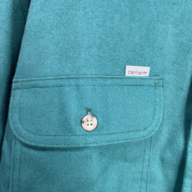 『送料無料』タグ付き未使用品 90s USA製 Carhartt シャモアクロス長袖シャツ