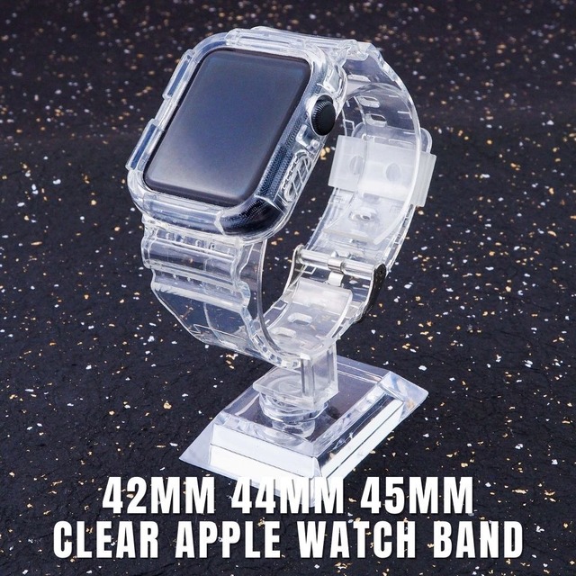 Uplifted James Dyson Stræbe アップルウォッチバンド シリコン クリア メンズ アップルウォッチ ベルト 高級 apple watch band 42ｍｍ 44ｍｍ 45ｍｍ  アップルウォッチ ベルト 42ｍｍ 44ｍｍ 45ｍｍ アップルウォッチ7 アップルウォッチ6 アップルウォッチSE 4 3 2 | aBALENT